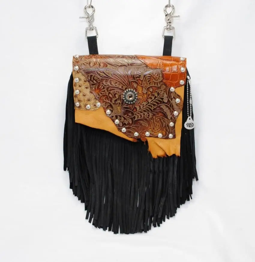 The Sharon Leather Fringe Crossbody Handbag