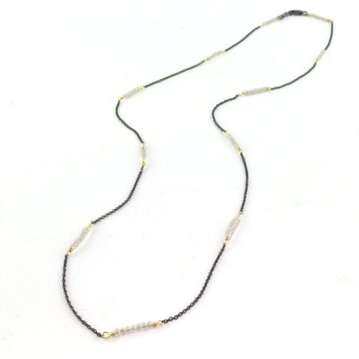 Crystal Oxidized Silver Necklace - Wear Ever Jewelry 