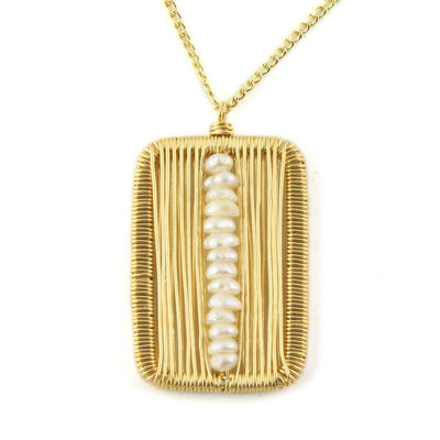 Pearl Rectangle Pendant - Wear Ever Jewelry 