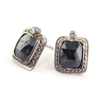 Dark Gray Diamond Stud Earrings - Wear Ever Jewelry 