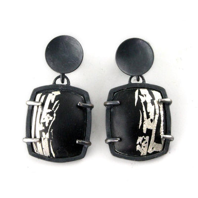 Black/Silver Deco Earring - Wear Ever Jewelry 