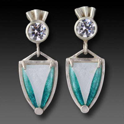 Crowned Dagger Cloisonné Earring - Wear Ever Jewelry 