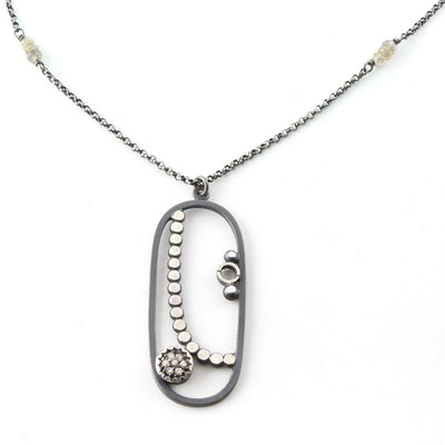 Large Pave Oval Necklace - Wear Ever Jewelry 