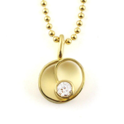 Diamond Coil Button Pendant - Wear Ever Jewelry 