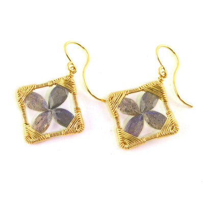 Diamond Cross Labradorite Earrings - Wear Ever Jewelry 