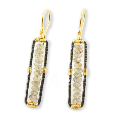 Labradorite Line Earrings - Wear Ever Jewelry 