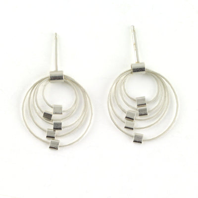 Graduated Circle Mini Post Earrings Silver/Silver - Wear Ever Jewelry 