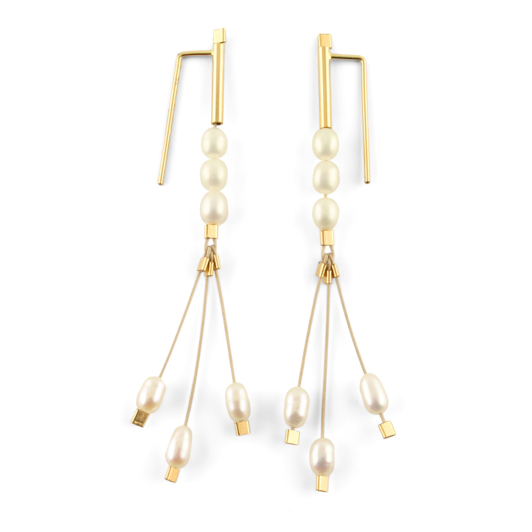 Aerial Large Earrings in Gold and Tourmaline