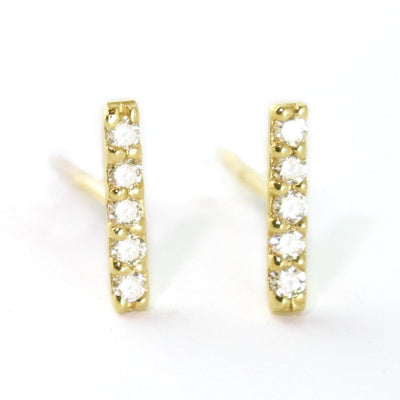Diamond Line Earrings - Wear Ever Jewelry 