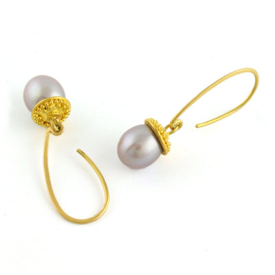 Gray Pearl Granulated Earring - Wear Ever Jewelry 