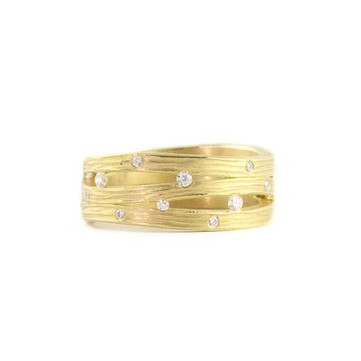 Gold Diamond Triple Wave Band - Wear Ever Jewelry 