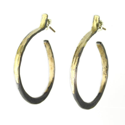 Black Forged Hoops - Wear Ever Jewelry 